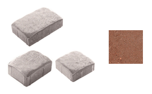Плитка тротуарная, в комплекте 3 камня, Урико 1УР.4, гладкая, красный, завод Выбор